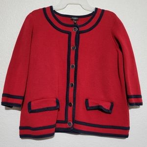 Talbots Red and Navy Sweater